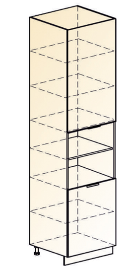 Шкаф-пенал Стоун 2 L600 H2141 (2 дв. гл.) (белый/джелато софттач) в Магадане - изображение 1