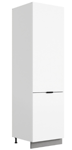 Шкаф-пенал Стоун L600 под холодильник (2 дв.гл.) (белый/джелато софттач) в Магадане