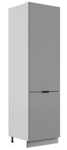 Шкаф-пенал Стоун L600 под холодильник (2 дв.гл.) (белый/оникс софттач) в Магадане