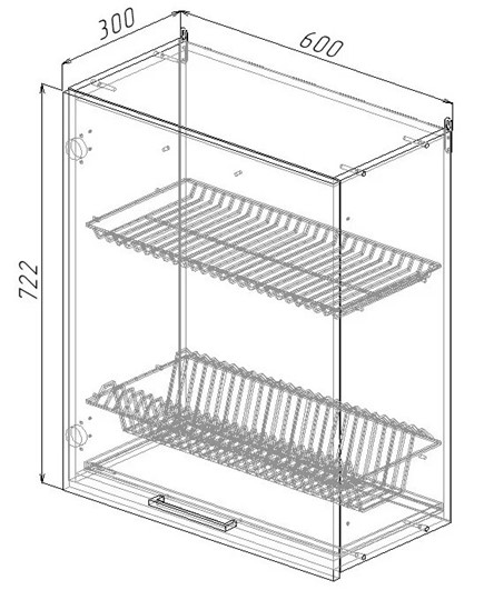 Шкаф с сушкой для посуды ВС7 60, Антрацит/Антрацит в Магадане - изображение 1