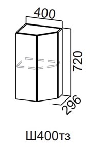Торцевой кухонный шкаф закрытый Модерн New, Ш400тз/720, МДФ в Магадане - предосмотр