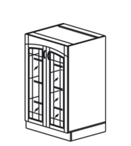 Кухонный шкаф Кантри хозяйственный (буфет со стеклом) 1320*600*525 мм в Магадане - предосмотр