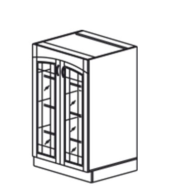Кухонный шкаф Кантри хозяйственный (буфет со стеклом) 1320*600*525 мм в Магадане - изображение