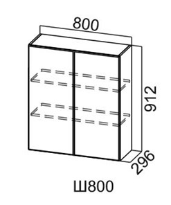 Кухонный навесной шкаф Модус, Ш800/912, цемент светлый в Магадане - предосмотр