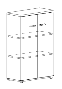 Шкаф средний закрытый Albero (78х36,4х119,4) в Магадане