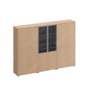 Шкаф комбинированный высокий (закрытый-стекло-одежда) Reventon (МЕ 376), зебрано песочный (274х46х196) в Магадане - предосмотр