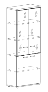 Шкаф для документов Albero, со стеклянными дверьми (78х36,4х193) в Магадане