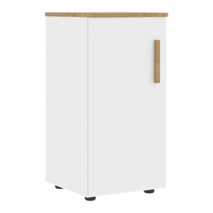 Низкий шкаф колонна с левой дверью FORTA Белый-Дуб Гамильтон FLC 40.1 (L) (399х404х801) в Магадане - изображение