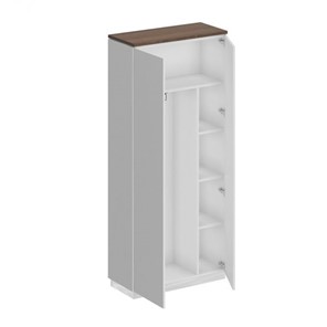 Шкаф для одежды с дополнением Bravo, дуб гладстоун/белый премиум/белый премиум (90х40х203.4) в Магадане