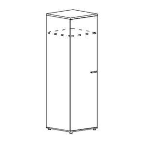 Шкаф для одежды глубокий узкий Albero (60х59х193) в Магадане