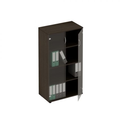 Шкаф для документов со стеклом Формула, венге темный (80x45x148) ФР 366 ВТ в Магадане - изображение