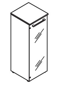 Шкаф средний  со стеклянной дверцей MORRIS Дуб Базель/Белый MMC 42 (429х423х1188) в Магадане - предосмотр 2