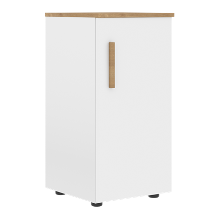 Шкаф колонна низкий с глухой правой дверью FORTA Белый-Дуб Гамильтон FLC 40.1 (R) (399х404х801) в Магадане - изображение