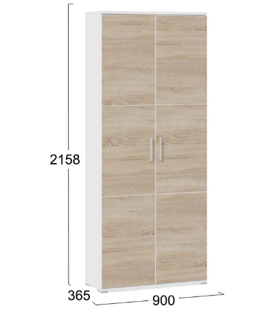 Распашной шкаф Успех-2 ПМ-184.18 (Дуб Сонома, Белый) в Магадане - изображение 2
