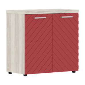 Шкаф с дверцами TORR LUX TLLC 85.1 с глухими малыми дверьми и топом 854х452х833 Сосна эдмонт/ Красный в Магадане
