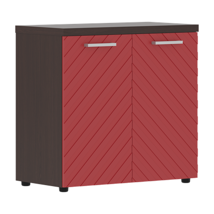 Шкаф с дверцами TORR LUX TLLC 85.1 с глухими малыми дверьми и топом 854х452х833 Венге Магия/ Красный в Магадане - изображение