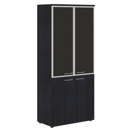 Шкаф комбинированный с дверьми в алюминиевой рамке и топом XTEN Дуб Юкон XHC 85.7  (850х410х1930) в Магадане - изображение