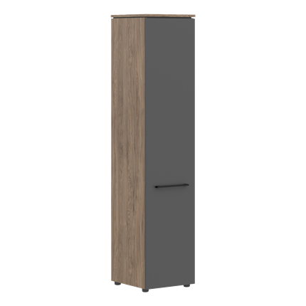 Шкаф колонка  высокий с глухой дверью MORRIS TREND Антрацит/Кария Пальмира MHC 42.1 (429х423х1956) в Магадане - изображение