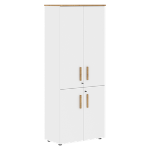 Шкаф с глухими средними и малыми дверьми FORTA Белый-Дуб Гамильтон FHC 80.3(Z) (798х404х1965) в Магадане