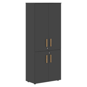 Шкаф широкий высокий FORTA Черный Графит FHC 80.2(Z) (798х404х1965) в Магадане - предосмотр