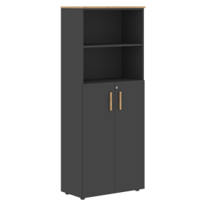 Шкаф с глухими средними дверьми FORTA Графит-Дуб Гамильтон  FHC 80.6(Z) (798х404х1965) в Магадане