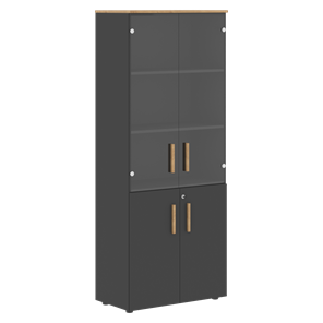 Широкий шкаф высокий FORTA Графит-Дуб Гамильтон  FHC 80.2(Z) (798х404х1965) в Магадане - предосмотр