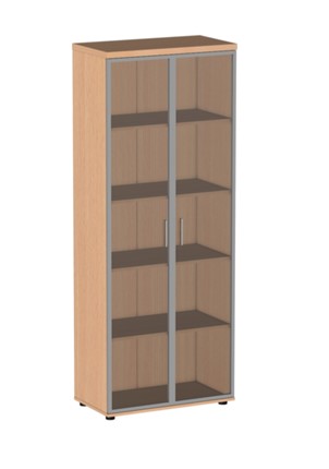 Шкаф со стеклянными дверями Статус С.Ш-1, в ал. раме С.Ш-3СТА Статус, бук в Магадане - изображение