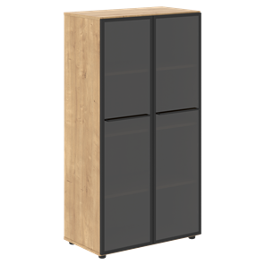 Шкаф средний со стеклянными  дверцами LOFTIS Дуб Бофорд LMC 80.2 (800х430х1517) в Магадане - предосмотр