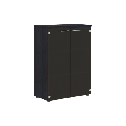 Шкаф средний со стеклянными  дверьми XTEN Дуб Юкон XMC 85.2 (850х410х1165) в Магадане - изображение
