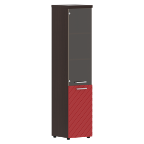 Шкаф-стеллаж TORR LUX TLHC 42.2 L колонка комбинированная с топом 435х452х1958 Венге/ Красный в Магадане
