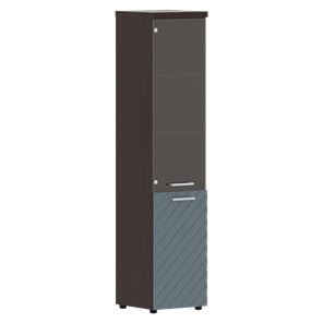 Шкаф TORR LUX TLHC 42.2 L колонка комбинированная с топом 435х452х1958 Венге/Серо-голубой в Магадане
