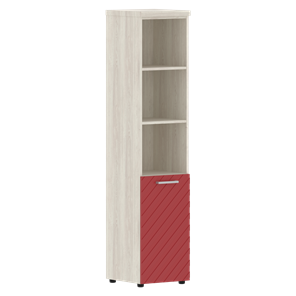 Шкаф-стеллаж TORR LUX TLHC 42.5 L колонка с глухой малой дверью и топом 435х452х1958 Сосна Эдмонт/ Красный в Магадане