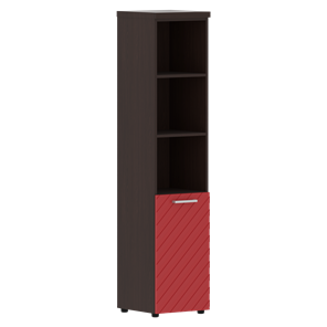 Шкаф-стеллаж TORR LUX TLHC 42.5 L колонка с глухой малой дверью и топом 435х452х1958 Венге/ Красный в Магадане