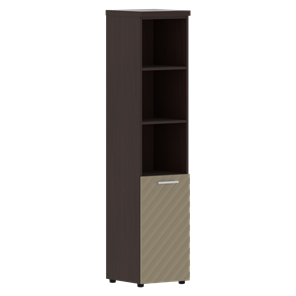 Шкаф-стеллаж TORR LUX TLHC 42.5 R колонка с глухой малой дверью и топом 435х452х1958 Венге/ Капучино в Магадане