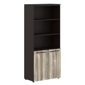 Шкаф колонка  с короткими глухими дверьми MORRIS  Дуб Базель/Венге MHC 85.5 (854х423х1956) в Магадане