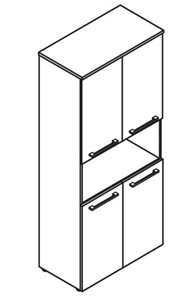 Шкаф высокий MORRIS  Дуб Базель/Белый MHC 85.4 (854х423х1956) в Магадане - предосмотр 1