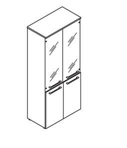 Шкаф высокий комбинированные двери MORRIS TREND Антрацит/Кария Пальмира MHC 85.2 (854х423х1956) в Магадане - предосмотр 1