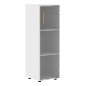 Средний шкаф колонна со стеклянной дверью правой FORTA Белый FMC 40.2 (R) (399х404х801) в Магадане - предосмотр