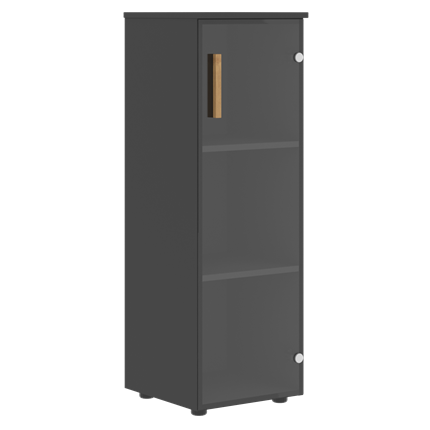 Шкаф колонна средний со стеклянной правой дверью FORTA Черный ГрафитFMC 40.2 (R) (399х404х801) в Магадане - изображение