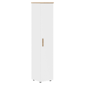 Высокий шкаф колонна с глухой дверью FORTA Белый-Дуб Гамильтон  FHC 40.1 (L/R) (399х404х1965) в Магадане - предосмотр