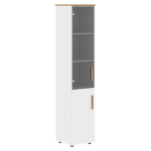 Шкаф колонна высокий с глухой дверью FORTA Белый-Дуб Гамильтон  FHC 40.2 (L/R) (399х404х1965) в Магадане