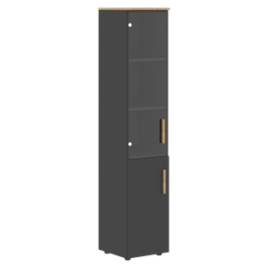 Высокий шкаф с глухой дверью колонна FORTA Графит-Дуб Гамильтон  FHC 40.2 (L/R) (399х404х1965) в Магадане
