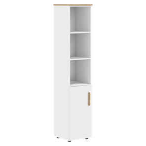 Высокий шкаф колонна с глухой малой дверью левой FORTA Белый-Дуб Гамильтон FHC 40.5 (L) (399х404х1965) в Магадане - предосмотр