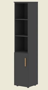 Высокий шкаф колонна с глухой малой дверью левой FORTA Черный Графит  FHC 40.5 (L) (399х404х1965) в Магадане