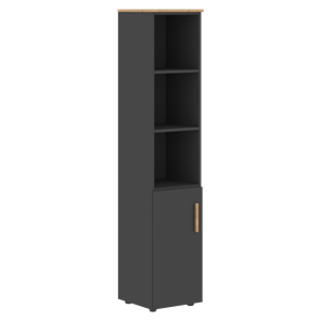 Шкаф колонна высокий с глухой малой дверью левой FORTA Графит-Дуб Гамильтон  FHC 40.5 (L) (399х404х1965) в Магадане