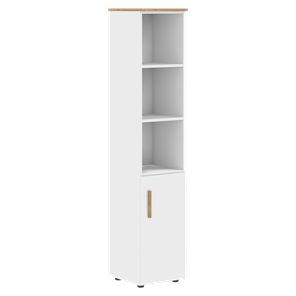Высокий шкаф с глухой малой дверью  правой FORTA Белый-Дуб Гамильтон FHC 40.5 (R) (399х404х1965) в Магадане