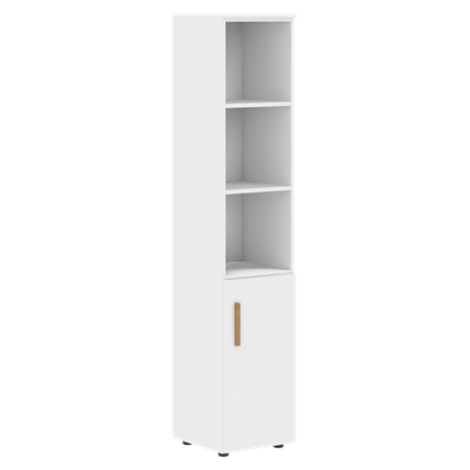 Шкаф колонна высокий с глухой малой дверью правой FORTA Белый FHC 40.5 (R) (399х404х1965) в Магадане - изображение