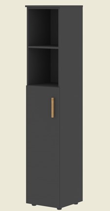 Высокий шкаф колонна с глухой средней дверью левой FORTA Черный Графит  FHC 40.6 (L) (399х404х1965) в Магадане - изображение