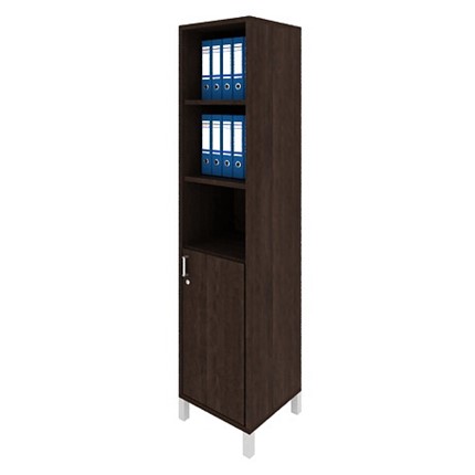 Шкаф для документов Борн, венге, дверь ДСП без замка + ниша, правый (48х45х207,4) 431-812 в Магадане - изображение