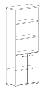 Шкаф для документов полузакрытый Albero (78х36,4х193) в Магадане